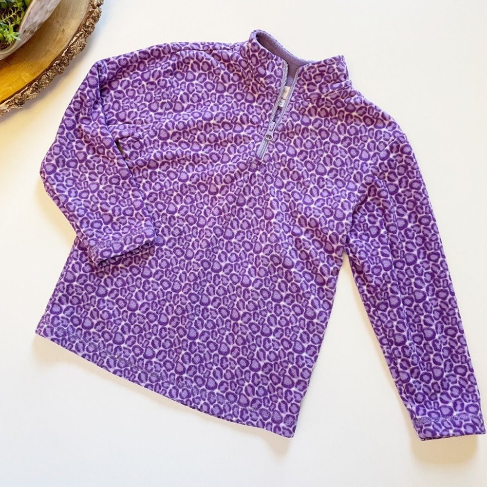 Hanna Andersson Purple Cheetah Fleece | 6/7